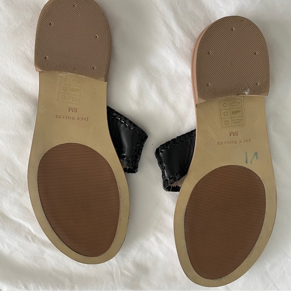 Jack Rogers black leather sandals in great condition size 8M - Picture 6 of 9
